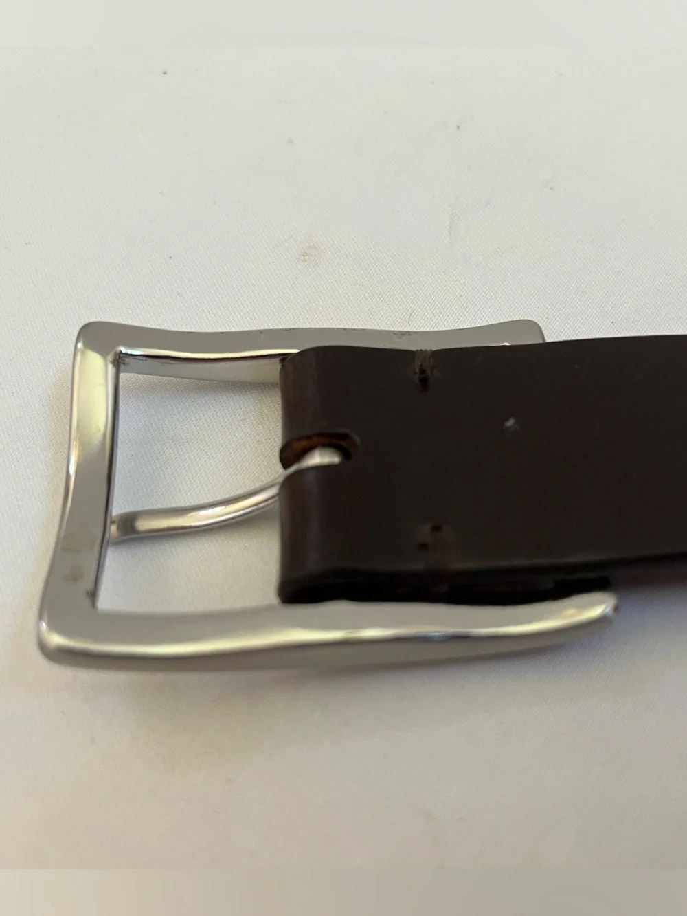 Brooks Brothers Belt Brown Leather With Silver Buckle Men's 42 USA 100009019